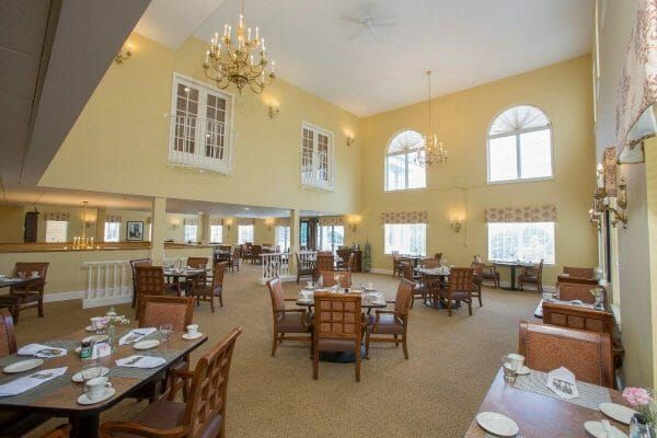 Community dining room in The Village at South Farms