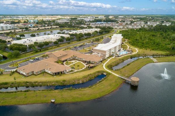 Aerial view of the building and property at Discovery Village At Deerwood