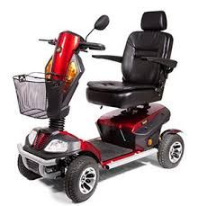 Red electric mobility scooter