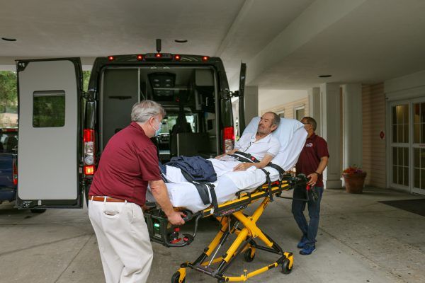 TransMedCare patient in transport on stretcher