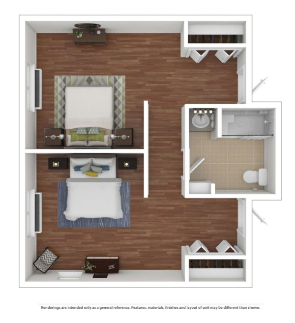 Brooklyn Pointe Memory Care semi-private studio floor plan