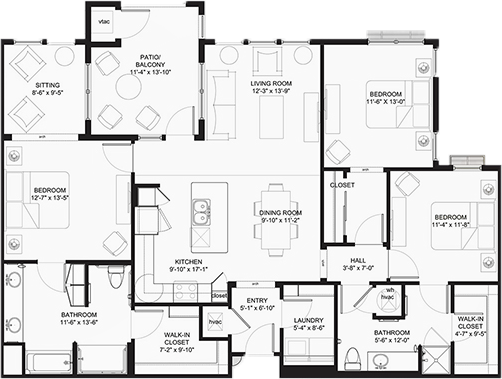 Franklin Park Alamo Heights Independent Living floor plan 1