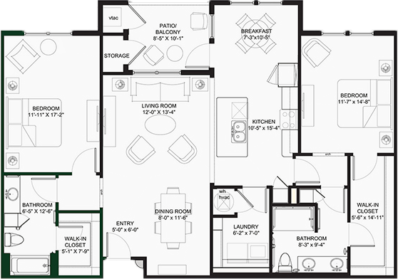 Franklin Park Alamo Heights Independent Living floor plan 2