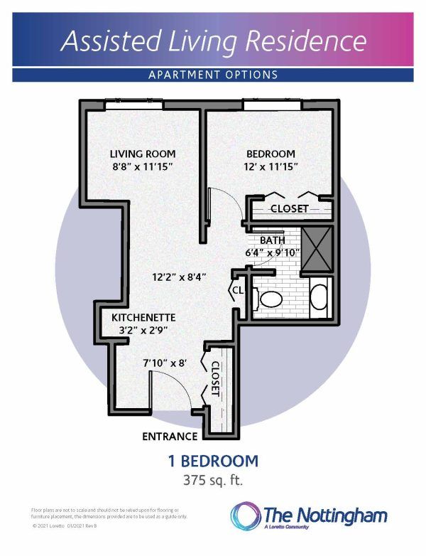 The Nottingham assisted living floor plan 3