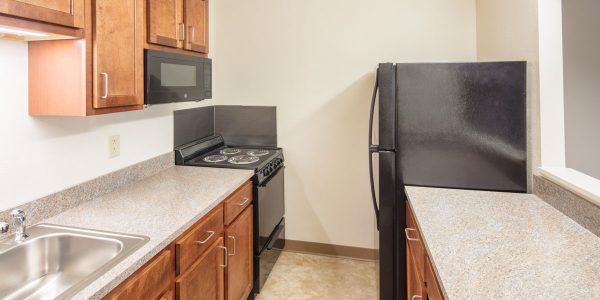 An apartment kitchen at Valley Vista Apartments