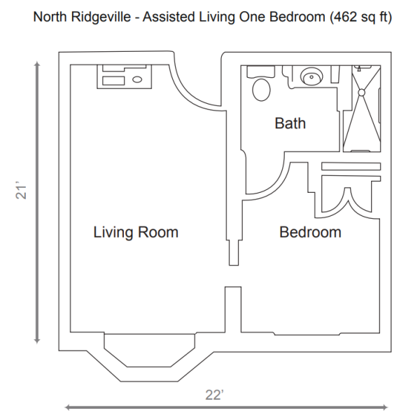 O’Neill Healthcare North Ridgeville assisted living one bedroom floor plan