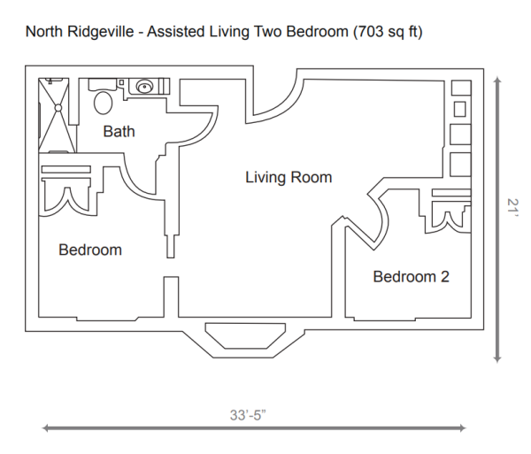 O’Neill Healthcare North Ridgeville assisted living two bedroom floor plan