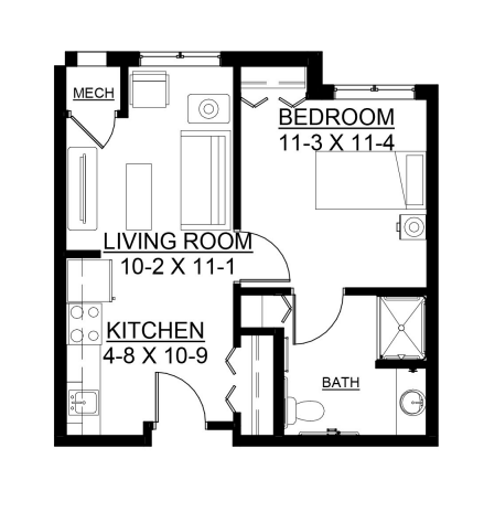 Rose Senior Living Beachwood assisted living floor plan 1