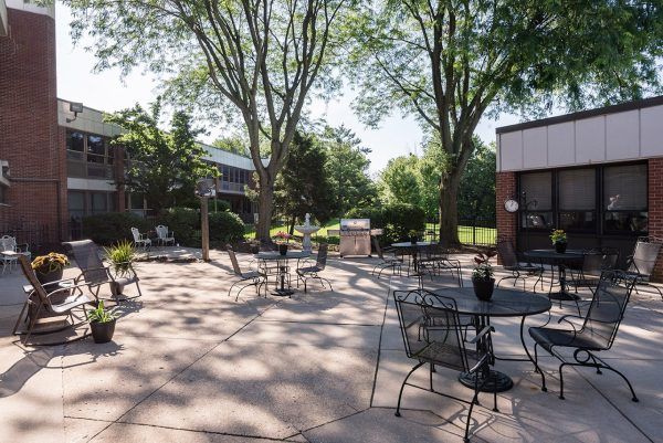 Altenheim Family-first Senior Living's large patio and grill area