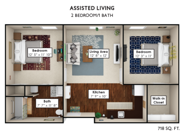 Traditions at North Willow assisted living two bedroom floor plan