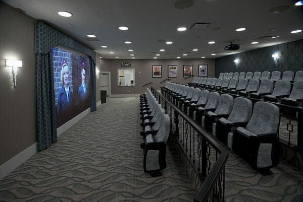 Allegro Harrington Park's movie theater, with stadium seating