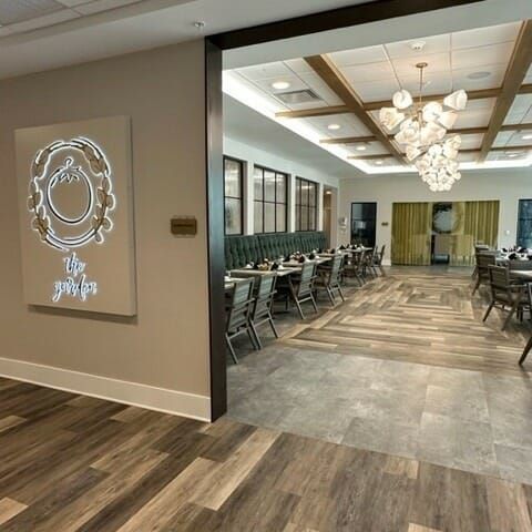 The entrance to The Garden, one of four dining venues at Thrive at Montvale
