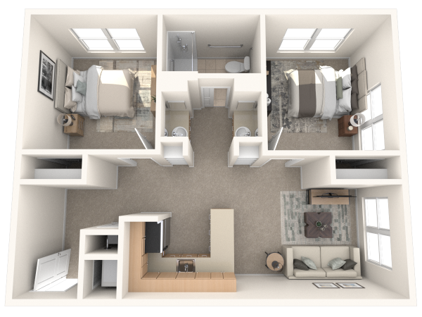 Arbor Terrace Norwood assisted living two bedroom floor plan