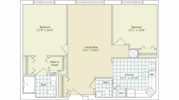 Cedar Crest Senior Living floor plan 8 - Hastings