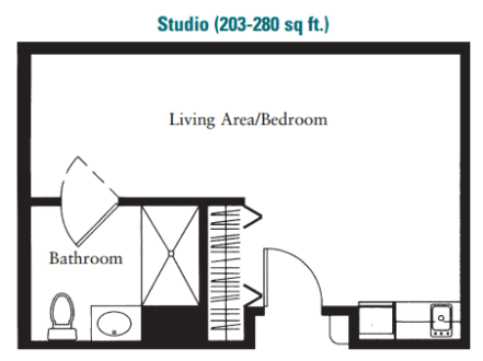Monmouth Crossing Assisted Living studio floor plan